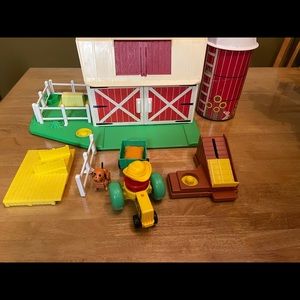 Fisher-Price vintage farm barn and silo